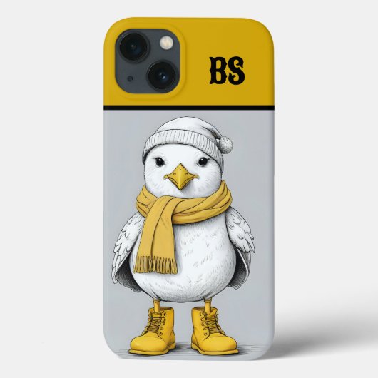 雨おもしろいブーツのカモメ – ビーチユーモア Case-Mate iPhoneケース (裏面)