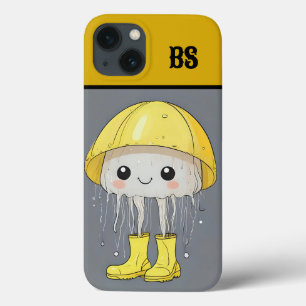 雨おもしろいブーツの黄色い魚 – ビーチユーモア iPhone 13ケース