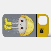 雨おもしろいブーツの黄色い魚 – ビーチユーモア Case-Mate iPhoneケース (裏面 (横))