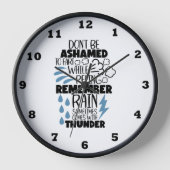 雨おもしろい雷語アートバスルーム 壁時計 (正面)