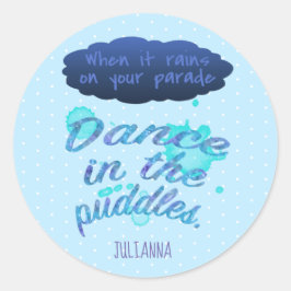 雨がインスピレーションを受けたブルー勇気付けられる ラウンドシール