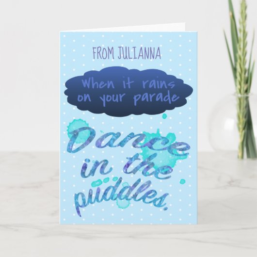 雨がインスピレーション勇気付けられる引用文 カード (正面)