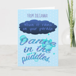 雨がインスピレーション勇気付けられる引用文 カード