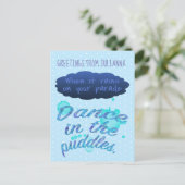 雨がインスピレーション勇気付けられる引用文 ポストカード (スタンド正面)