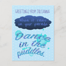 雨がインスピレーション勇気付けられる引用文 ポストカード