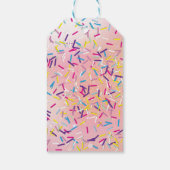 雨がキャンディランドスイーツを振りかけるパーティー ギフトタグ (裏面)
