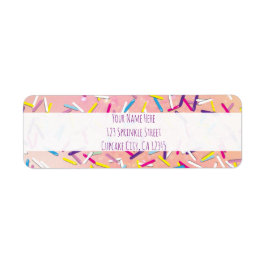 雨がキャンディランドスイーツを振りかけるパーティー ラベル