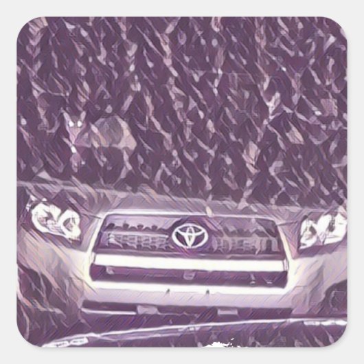 雨が多いメディアが好きな猫 スクエアシール (正面)