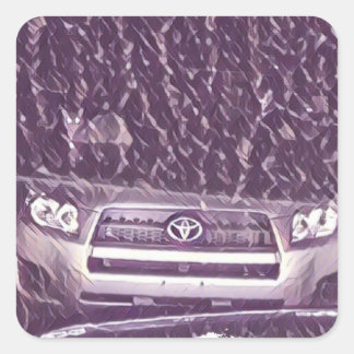 雨が多いメディアが好きな猫 スクエアシール