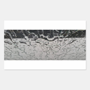 雨が窓に降る 長方形シール