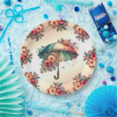 雨が綺麗なフローラ ペーパープレート (パーティー)