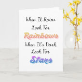 雨が降ったら虹を探す感動的。 カード (黄色い花)