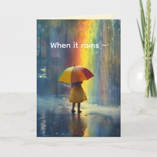 雨が降ったら – よくカードを取る サンキューカード (正面)