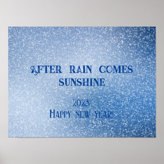 雨が降った来後、太陽の光が新年のポスターを願う ポスター (正面)