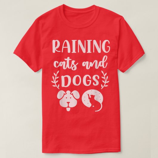 雨が降っているおもしろい Tシャツ (デザイン正面)