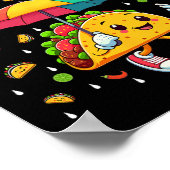 雨が降っているタコスおもしろい愛好家キッズガールズボー ポスター (角)