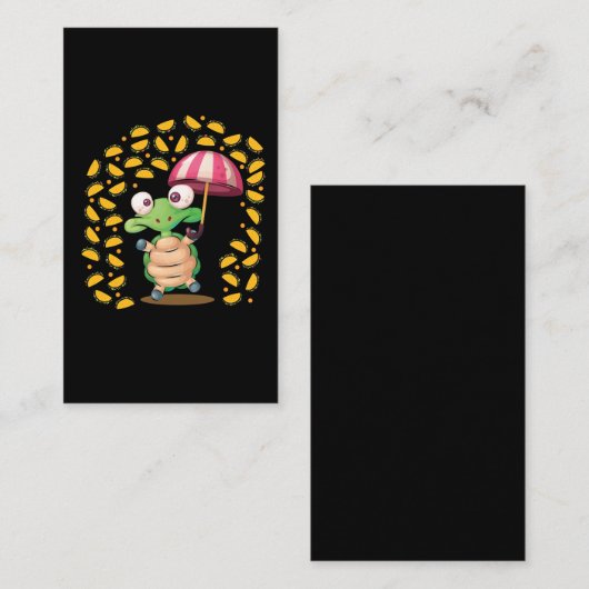 雨が降っているタコスカメメキシコの食べ物愛好家 名刺 (正面/裏面)