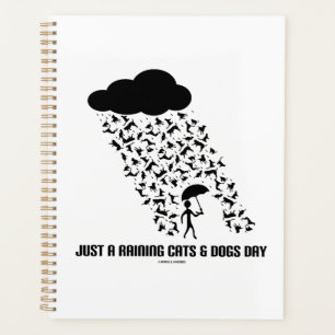 雨が降っている猫と犬の日の気象ユーモア プランナー手帳