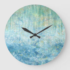 雨が降っている猫の時計 ラージ壁時計