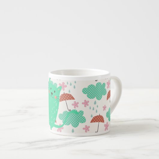 雨が降っている猫 エスプレッソカップ (正面右)