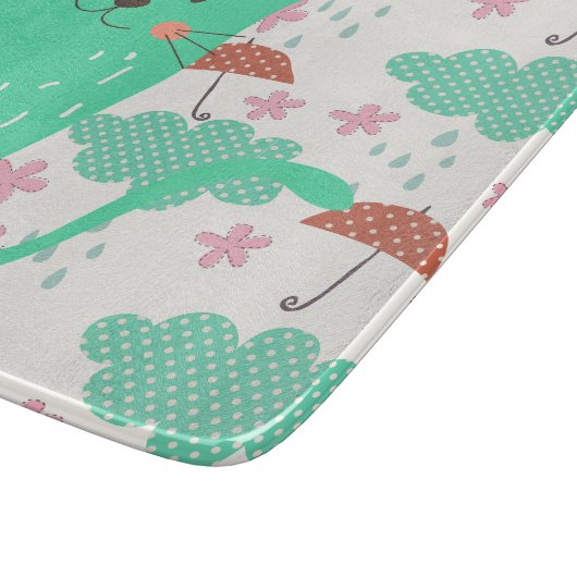 雨が降っている猫 カッティングボード (角)