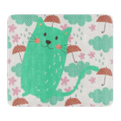 雨が降っている猫 カッティングボード (正面)