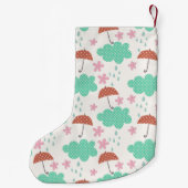 雨が降っている猫 スモールクリスマスストッキング (裏面)