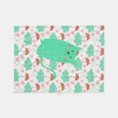 雨が降っている猫 フリースブランケット (正面(横))