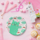 雨が降っている猫 ペーパープレート (パーティー)