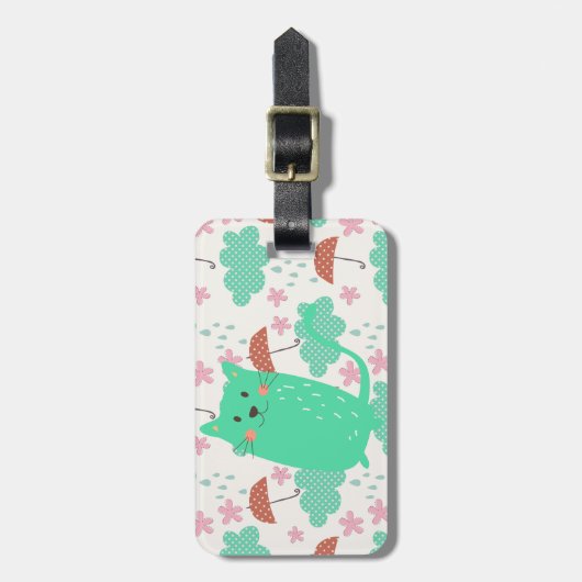 雨が降っている猫 ラゲッジタグ (正面縦)