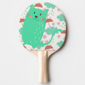 雨が降っている猫 卓球ラケット (正面)