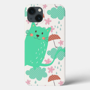 雨が降っている猫 iPhone 13ケース