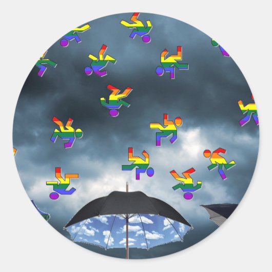 雨が降っている！ ラウンドシール (正面)