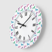 雨が降ってダックスフントかわいいドキシータイム ラージ壁時計 (傾斜)