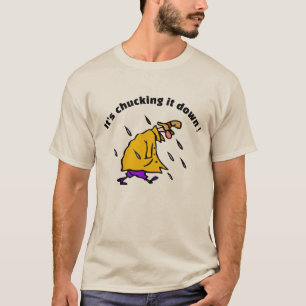雨が降ってチャッキングしている Tシャツ