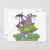 雨が降り遠くにて4月のシャワーが浴びおもしろいる ポストカード (正面/裏面)