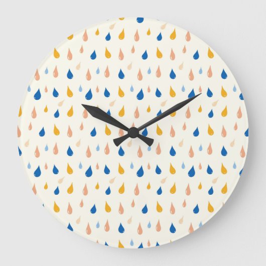 雨が降ると思うかわいらし ラージ壁時計 (正面)