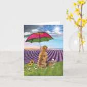雨が降ると犬が元気になる カード (黄色い花)