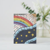 雨が降ると虹が見える ポストカード (スタンド正面)