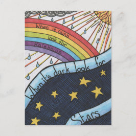 雨が降ると虹が見える ポストカード