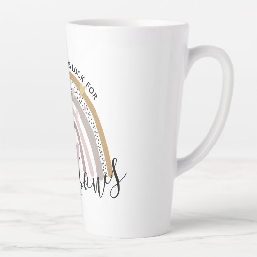 雨が降ると、虹のかわいい贈り物を探モダンす カフェラテマグ (右)