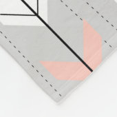 雨が降るエレガントで暖かい灰色白のピンクの矢 フリースブランケット (角)