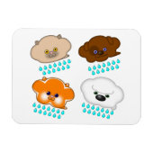 雨が降る猫と犬 –  マグネット (横)