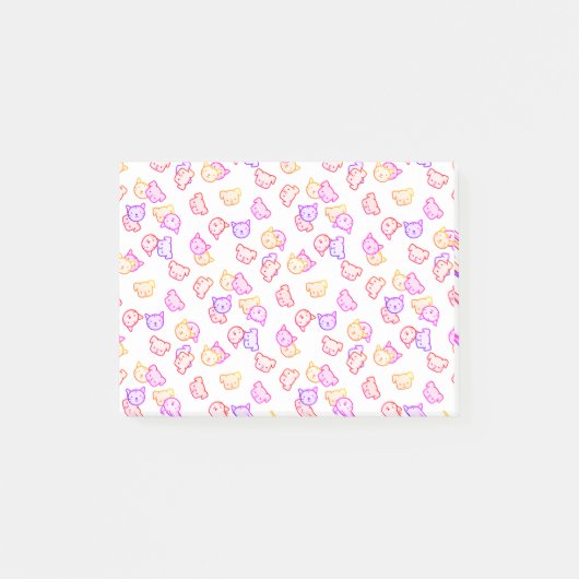 雨が降る虹の猫と犬 ポストイット (正面)