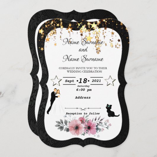 雨が降る 招待状 (正面/裏面)