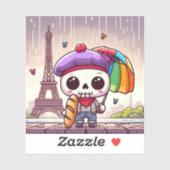 雨すごいのパリの可愛いスケルトン シール (シート)