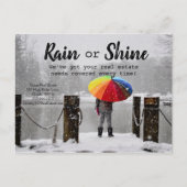 雨でも晴れでも不動産マーケティング紹介 ポストカード (正面)