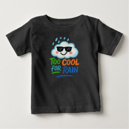 雨でクールすぎる かわいい雲 赤ちゃん ファインジャージーTシャツ ベビーTシャツ