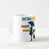 雨で悩みを洗遠くにい流せ コーヒーマグカップ (正面左)