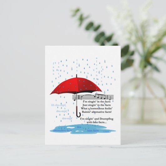 雨と歌の代替ファクトのはがき ポストカード (スタンド正面)